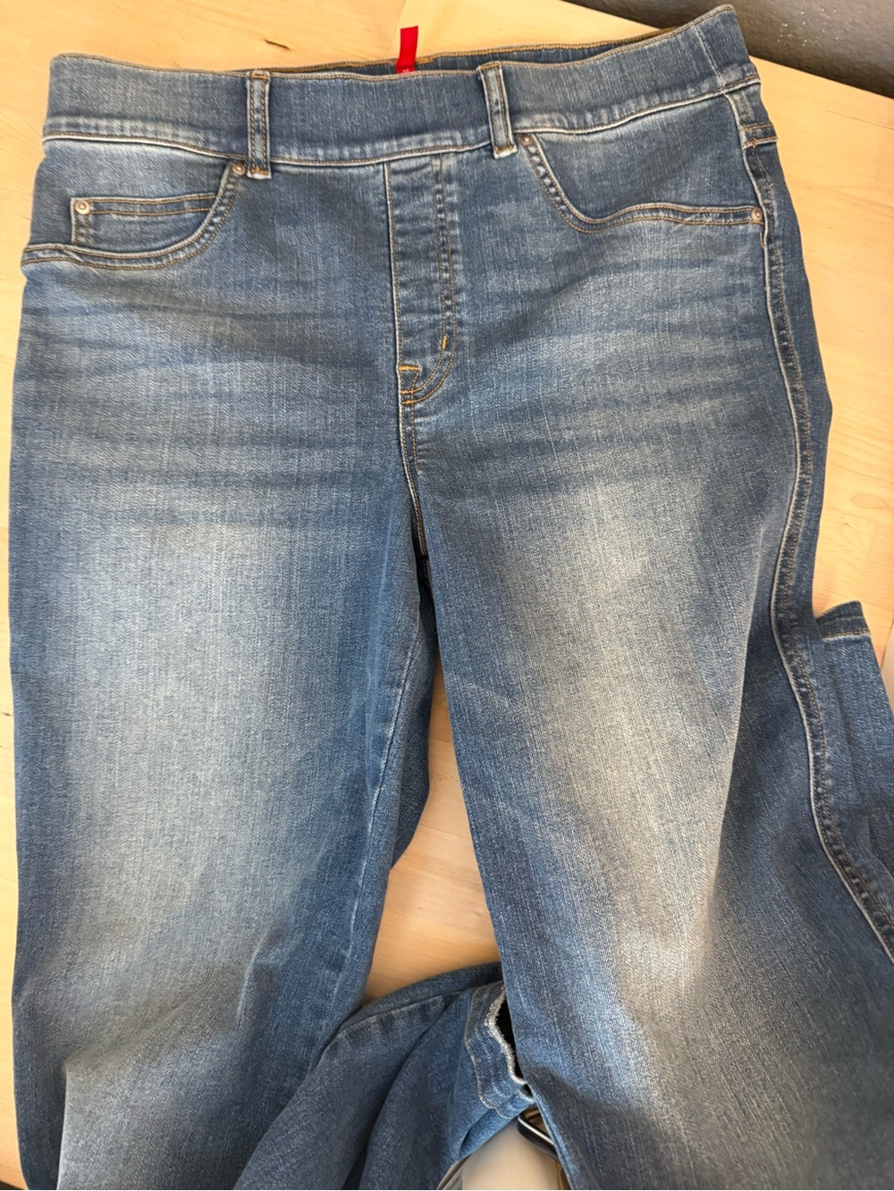 SPANX Women's Straight Leg Jeans in Blue Denim - Picture 2 of 6